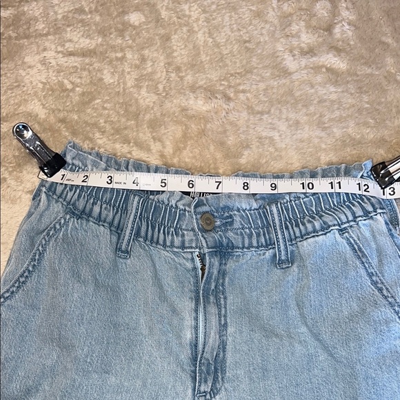 Hollister Blue Jean Shorts Relaxed Fit Elastic Waist - Picture 11 of 11